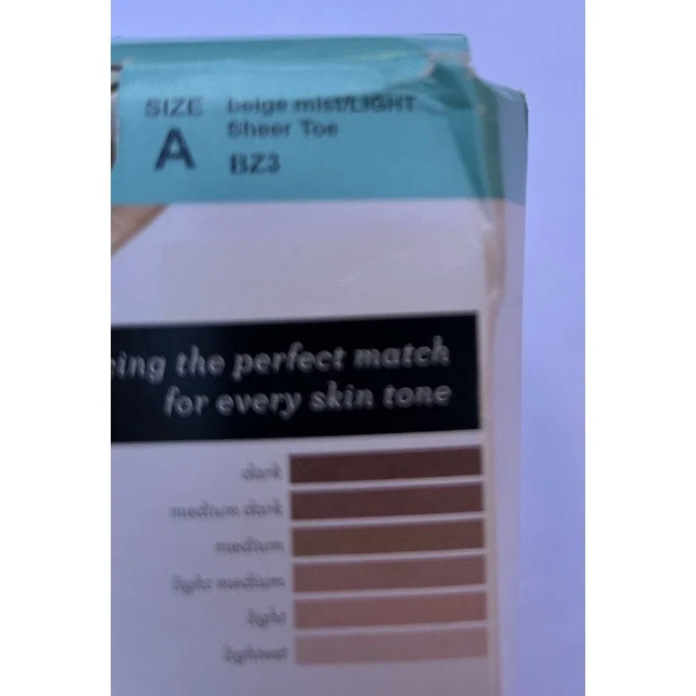 No Nonsense Great Shapes Size‎ A Beige Mist Light Sheer Toe 1 Pair Made in USA